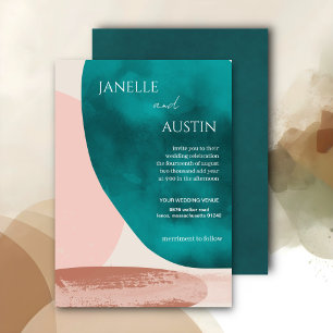  Abstract Watercolor Wedding  Invitation