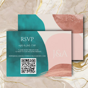 Abstract Watercolor Wedding RSVP Card