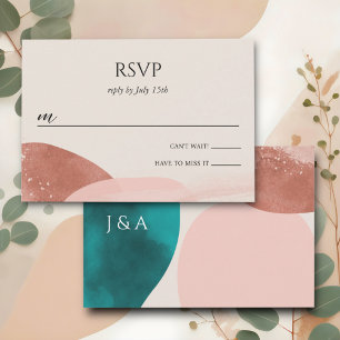 Abstract Watercolor Wedding RSVP Card