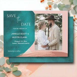 Abstract Watercolor Wedding  Save The Date