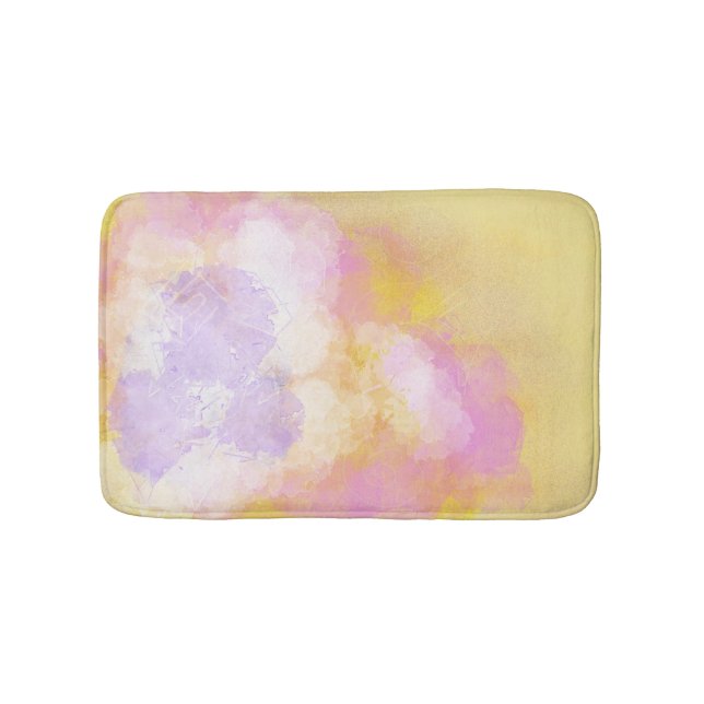 Abstract Watercolors - Orange Background Bath Mat (Front)