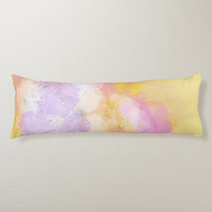 Abstract Watercolors - Orange Background Body Cushion