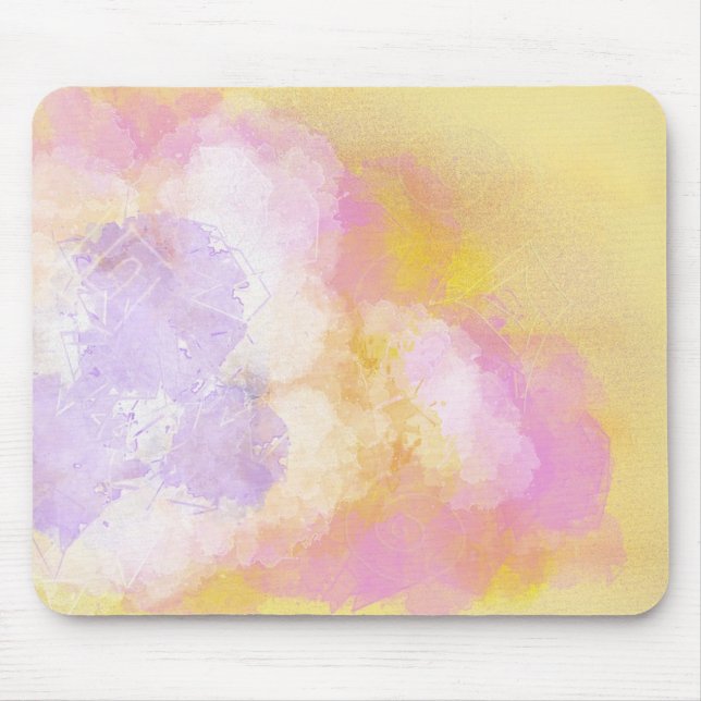 Abstract Watercolors - Orange Background Mouse Pad (Front)