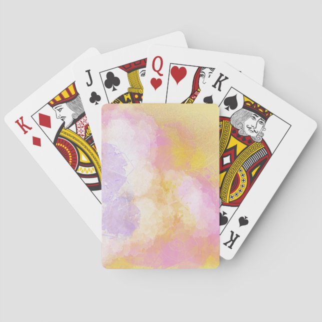 Abstract Watercolors - Orange Background Playing Cards (Back)