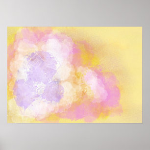 Abstract Watercolors - Orange Background Poster