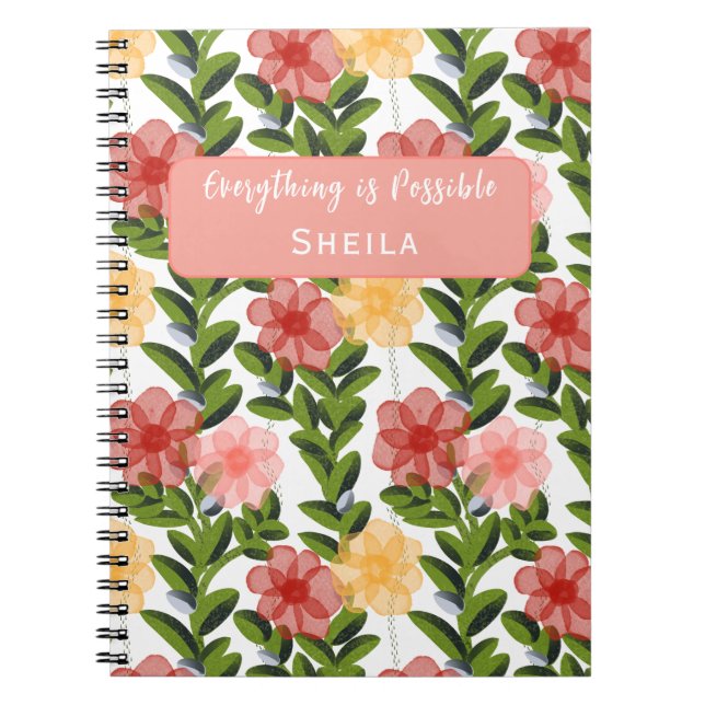 Abstract Watercolour Florals Notebook (Front)