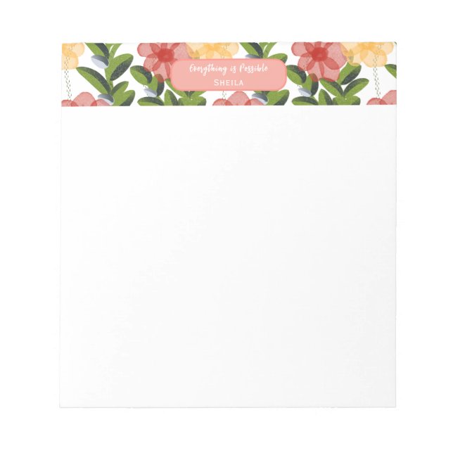 Abstract Watercolour Florals Notepad (Front)
