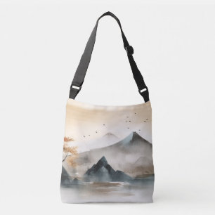 Abstract watercolour painting crossbody bag