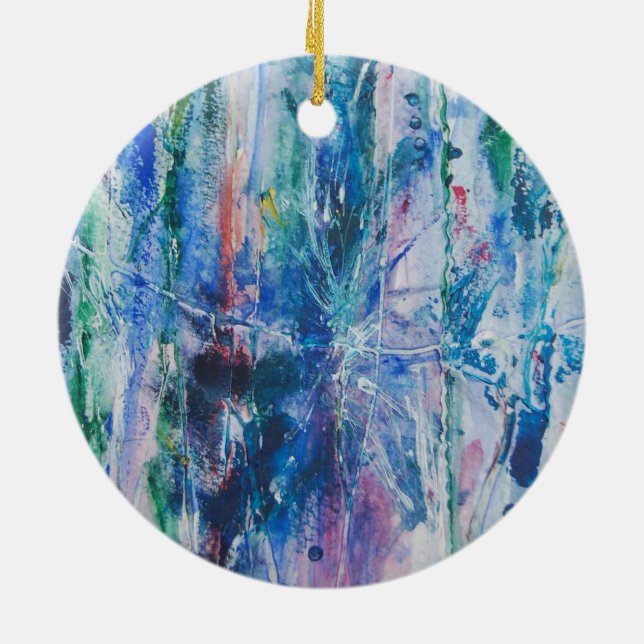 Abstract Waterfall Ceramic Tree Decoration (Back)