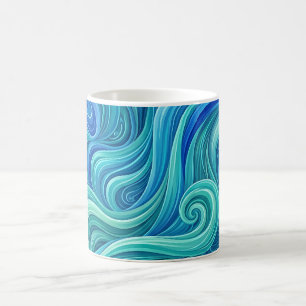 Abstract Waterfall Ocean Blue Gradient Coffee Mug