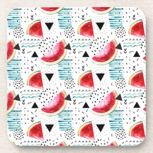 Abstract Watermelon Pattern Coaster