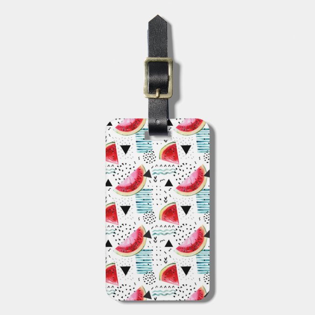 Abstract Watermelon Pattern Luggage Tag (Front Vertical)