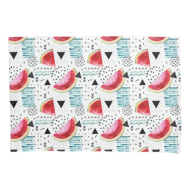 Abstract Watermelon Pattern Pillowcase (Front-Left)