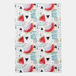 Abstract Watermelon Pattern Tea Towel