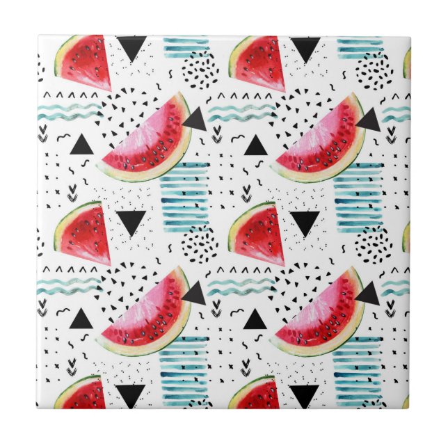Abstract Watermelon Pattern Tile (Front)