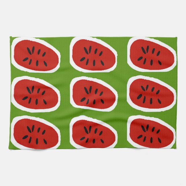 Abstract Watermelon Slices Tea Towel (Horizontal)