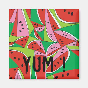 Abstract Watermelon Slices, YUM!, Personalise Magnet