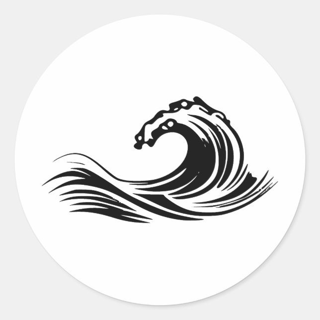 Abstract Wave: A Minimalist Approach Classic Round Sticker (Front)