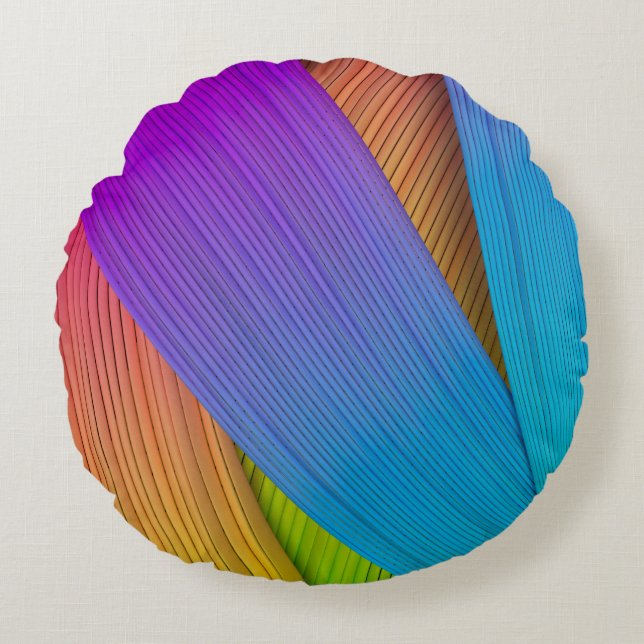 Abstract wave background. 3D illustration.3d, 3d i Round Cushion (Front)