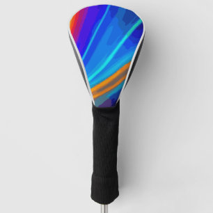 Abstract Wave Blue Yellow Red Motion Golf Style Head Cover