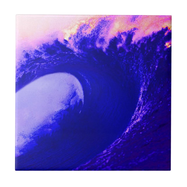 Abstract Wave Ceramic Tile (Front)