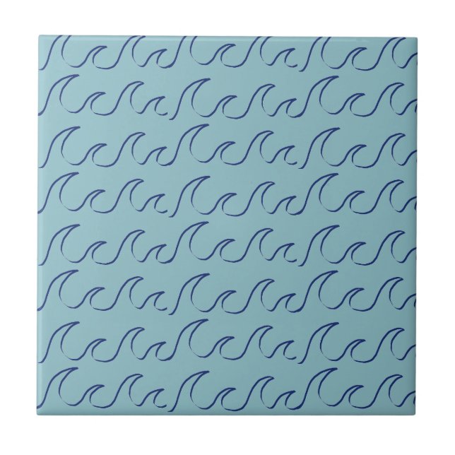 Abstract Wave Ceramic Tile (Front)