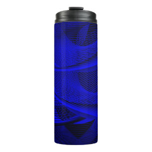 Abstract wave lines thermal tumbler