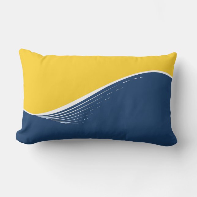 Abstract wave, modern, simple, elegant design lumbar cushion (Front)