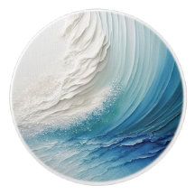 Abstract Wave Painting Ceramic Knob