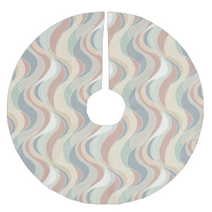 Abstract Wave Pattern Brushed Polyester Tree Skirt