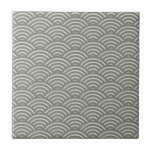 Abstract Wave Pattern Olive Green Ceramic Tile<br><div class="desc">Abstract modern Japanese Wave Pattern in olive green and white decorative ceramic tile. Add this style to a kitchen backsplash,  art tile,  wall tile,  fireplace surround,  or bathroom shower. You may also want a framed tile or keepsake box with this design.</div>