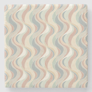 Abstract Wave Pattern Stone Coaster