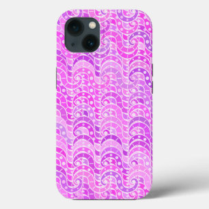 Abstract wave pattern - violet, lavender, orchid iPhone 13 case