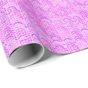 Abstract wave pattern - violet, lavender, orchid wrapping paper