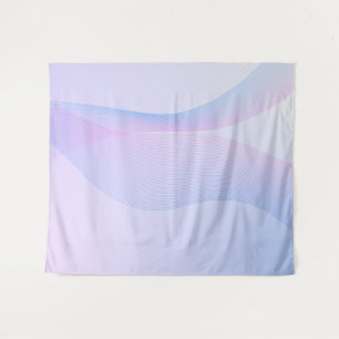 Abstract Wavelines Pink Blue Tapestry