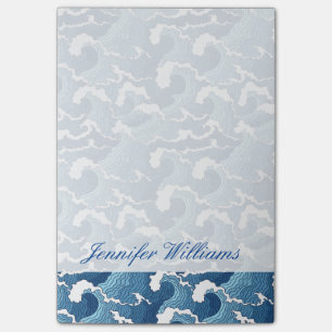 Abstract Waves Add Your Name Post-it Notes