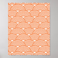 Abstract Waves Arches Orange Lines