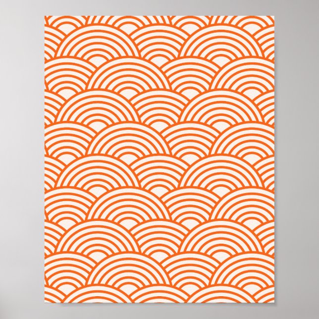 Abstract Waves Arches Orange Lines Poster (Front)
