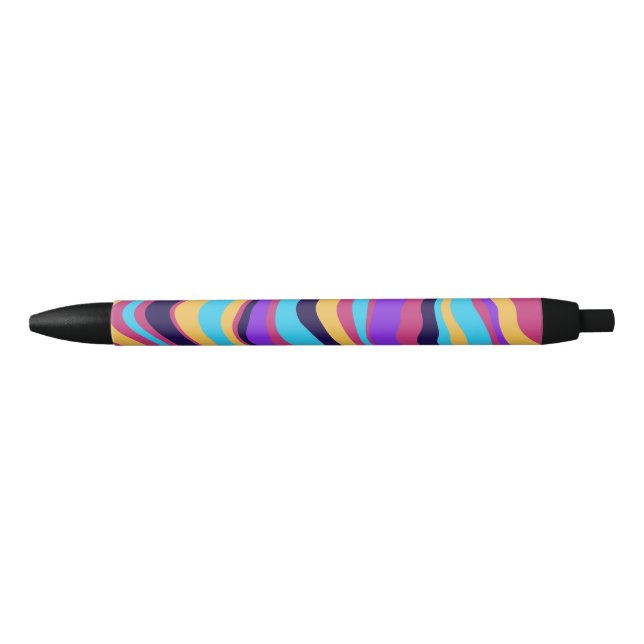 Abstract Waves Black Ink Pen (Front)