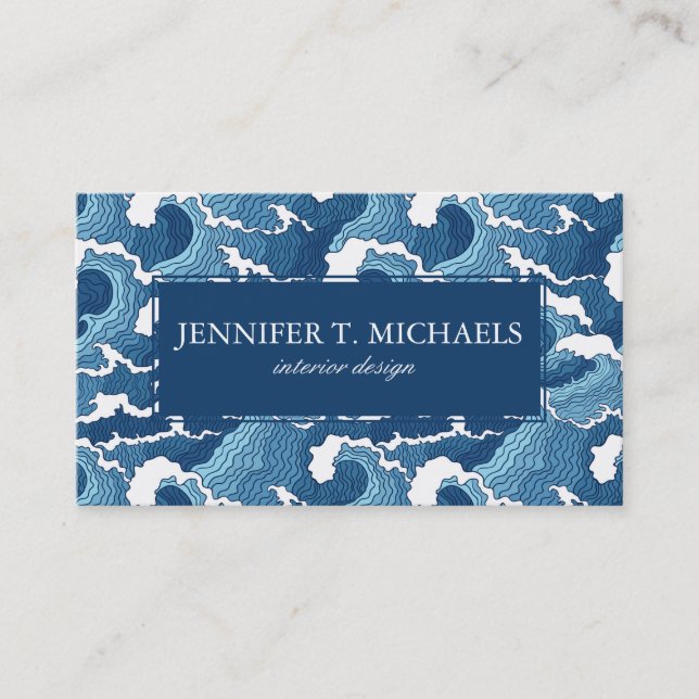 Abstract Waves Business Card (Front)