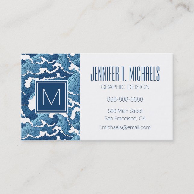 Abstract Waves Business Card (Front)