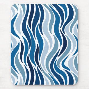 Abstract Waves in blues Mouse Pad