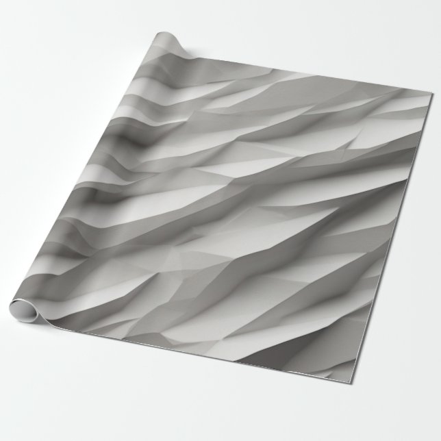 Abstract  Waves in White Tones Wrapping Paper (Unrolled)
