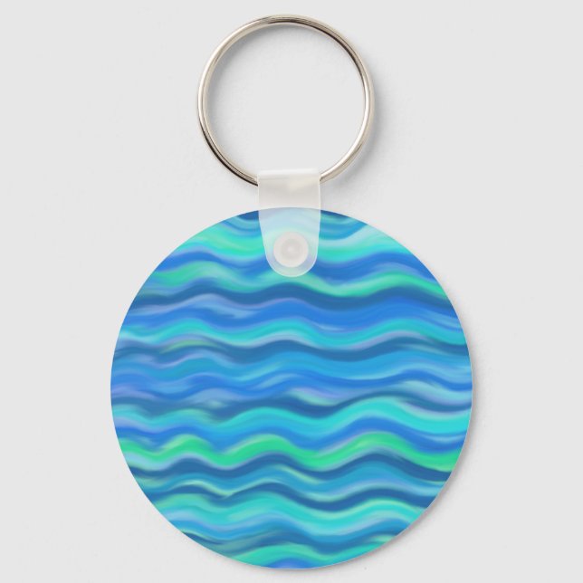 Abstract Waves Key Ring (Front)