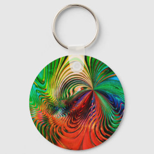 Abstract Waves Key Ring