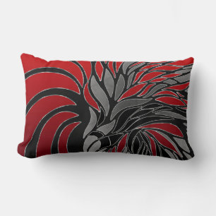 Abstract waves, lines, leaves, modern design lumbar cushion