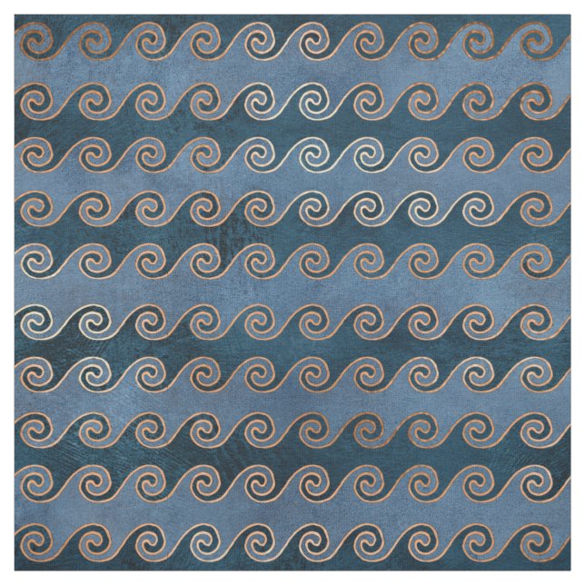 Abstract Waves on Blue Fabric (Swatch)