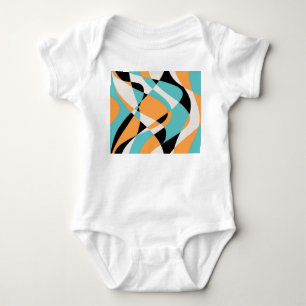 Abstract Waves Pattern Seamless Design Baby Bodysuit