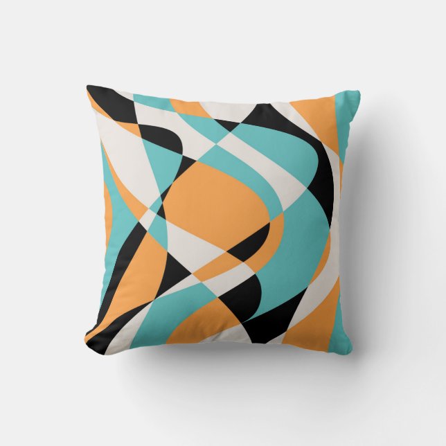 Abstract Waves Pattern Seamless Design Cushion (Front)