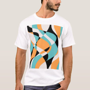Abstract Waves Pattern Seamless Design T-Shirt